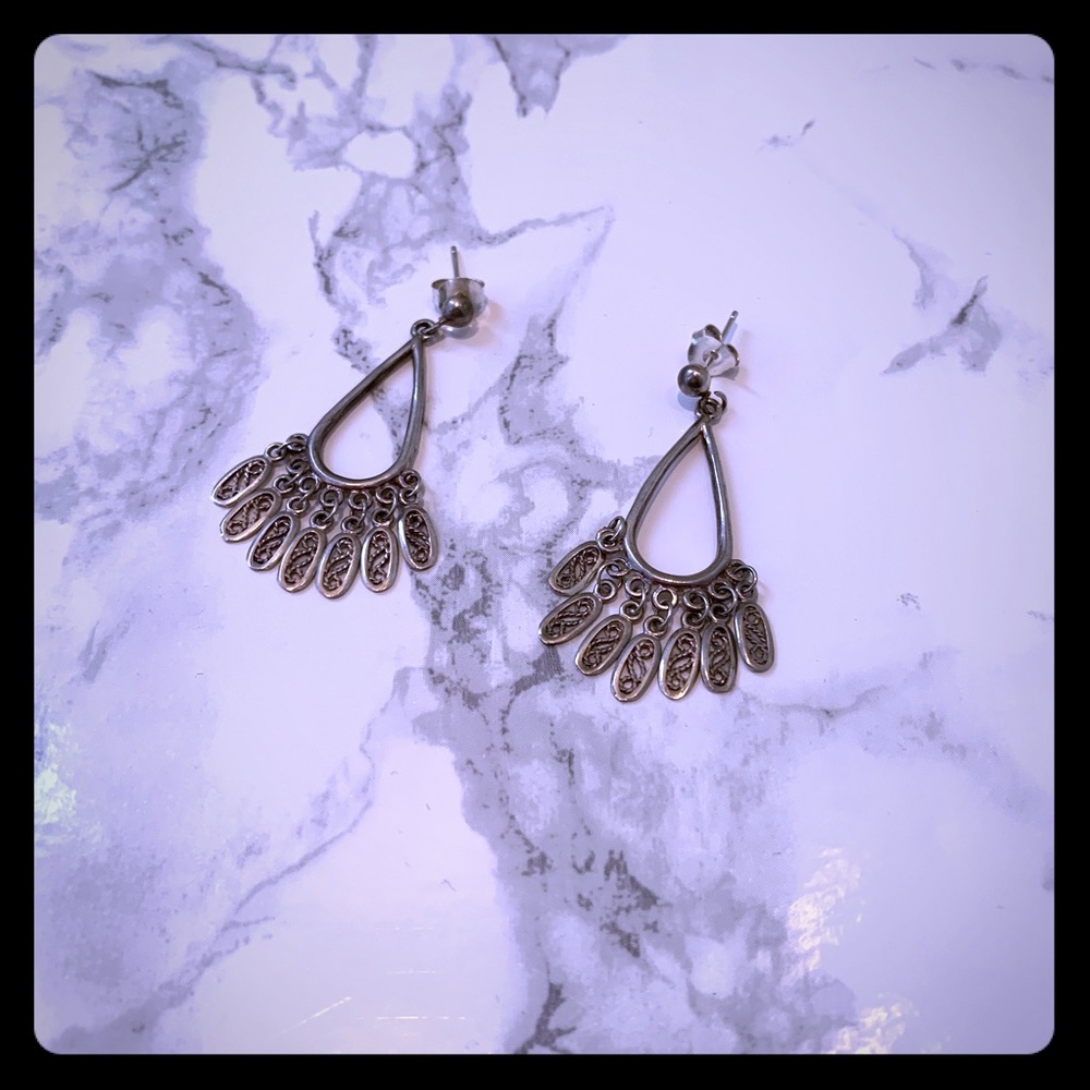 Dainty silver dangle earrings